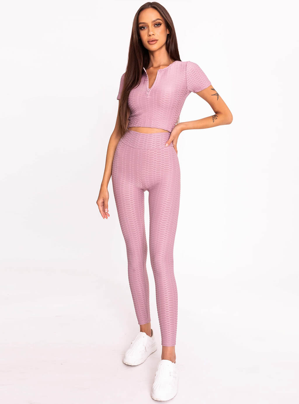 Rasha- dopasowane legginsy z przeszyciami podkreślającymi sylwetkę- lila  3