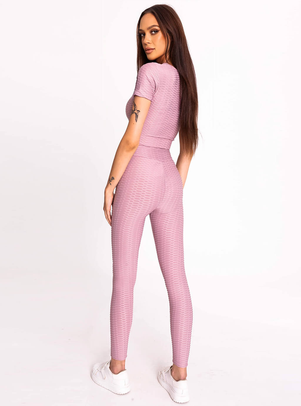 Rasha- dopasowane legginsy z przeszyciami podkreślającymi sylwetkę- lila  5