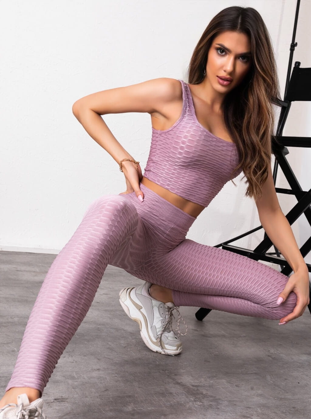 Rasha- dopasowane legginsy z przeszyciami podkreślającymi sylwetkę- lila  9