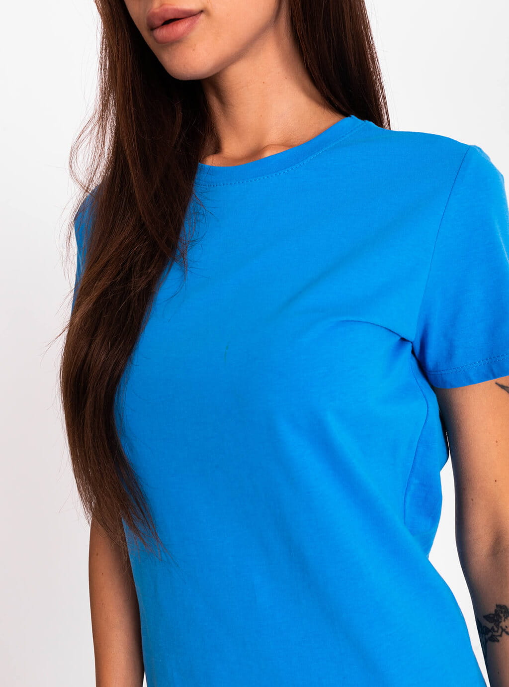 Nadia - klasyczny, bawełniany t-shirt - niebieski  3