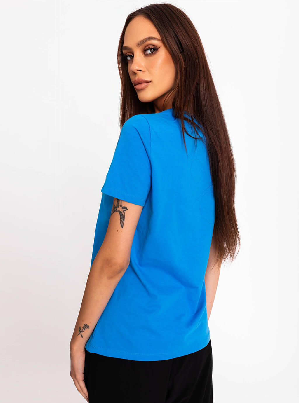 Nadia - klasyczny, bawełniany t-shirt - niebieski  11