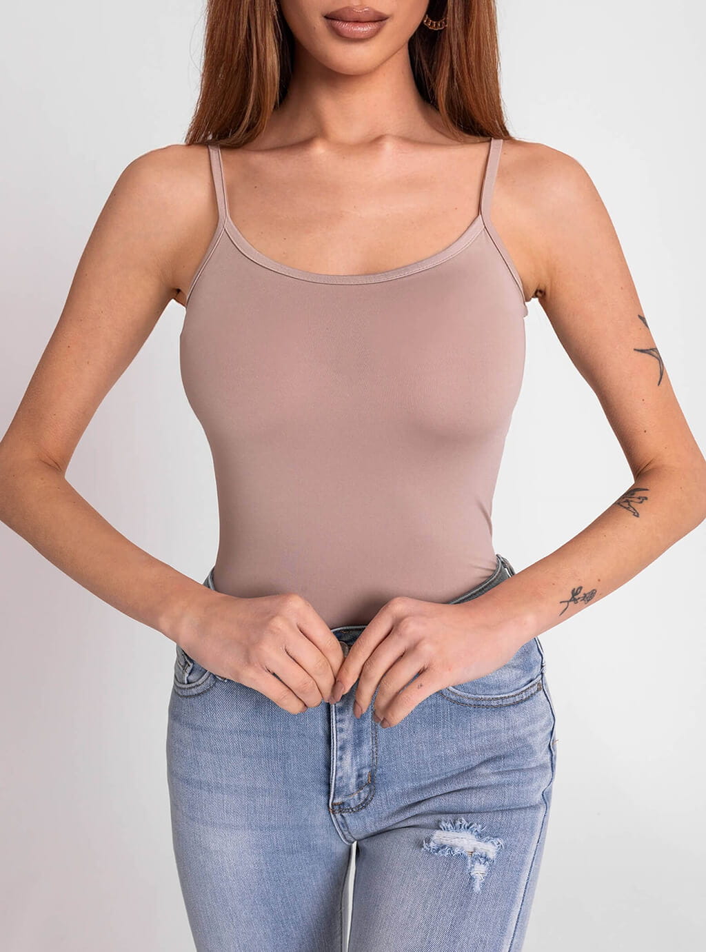 Medea- bluzka z lycry na ramiączkach z okrągłym dekoltem- szara 5