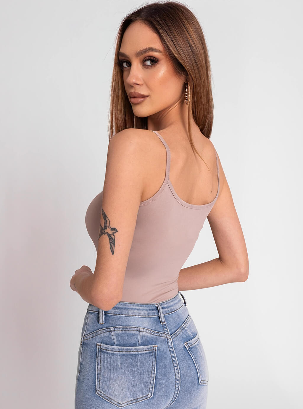 Medea- bluzka z lycry na ramiączkach z okrągłym dekoltem- szara 8