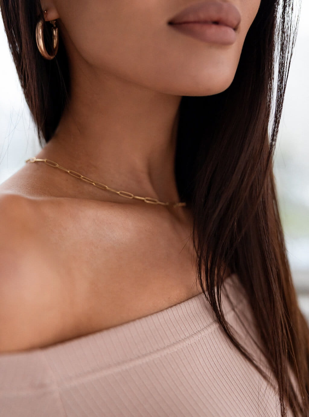 Lovita- dopasowana bluzka typu hiszpanka z prążkowanej dzianiny- beż 6