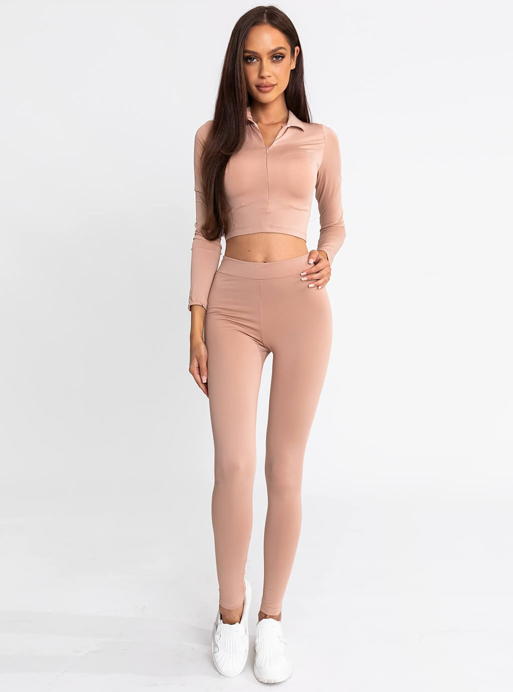 Kella- elastyczne legginsy z lycry- beż 8