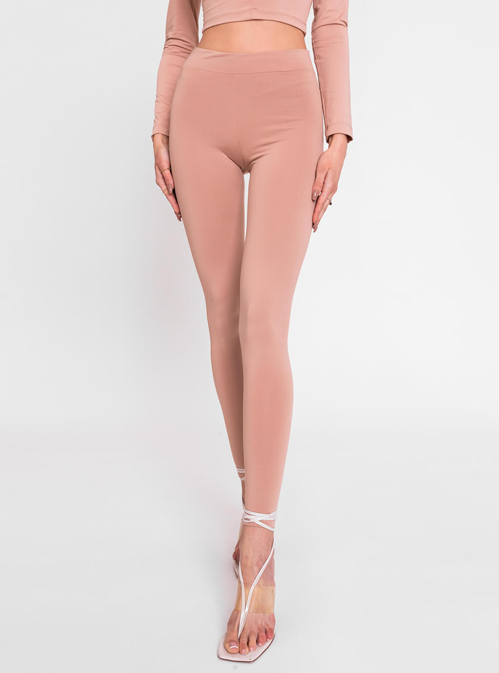 Kella- elastyczne legginsy z lycry- beż