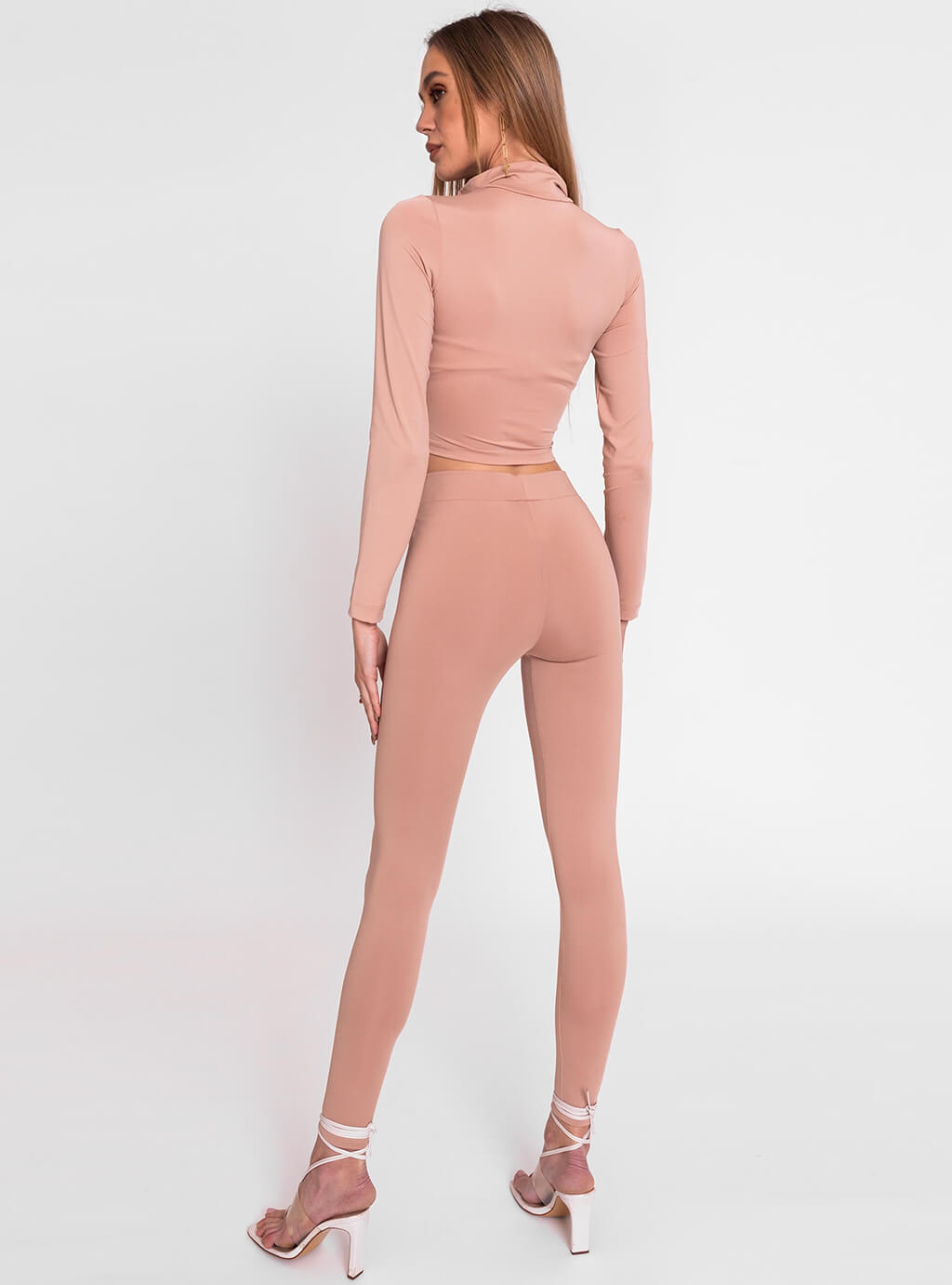 Kella- elastyczne legginsy z lycry- beż 13