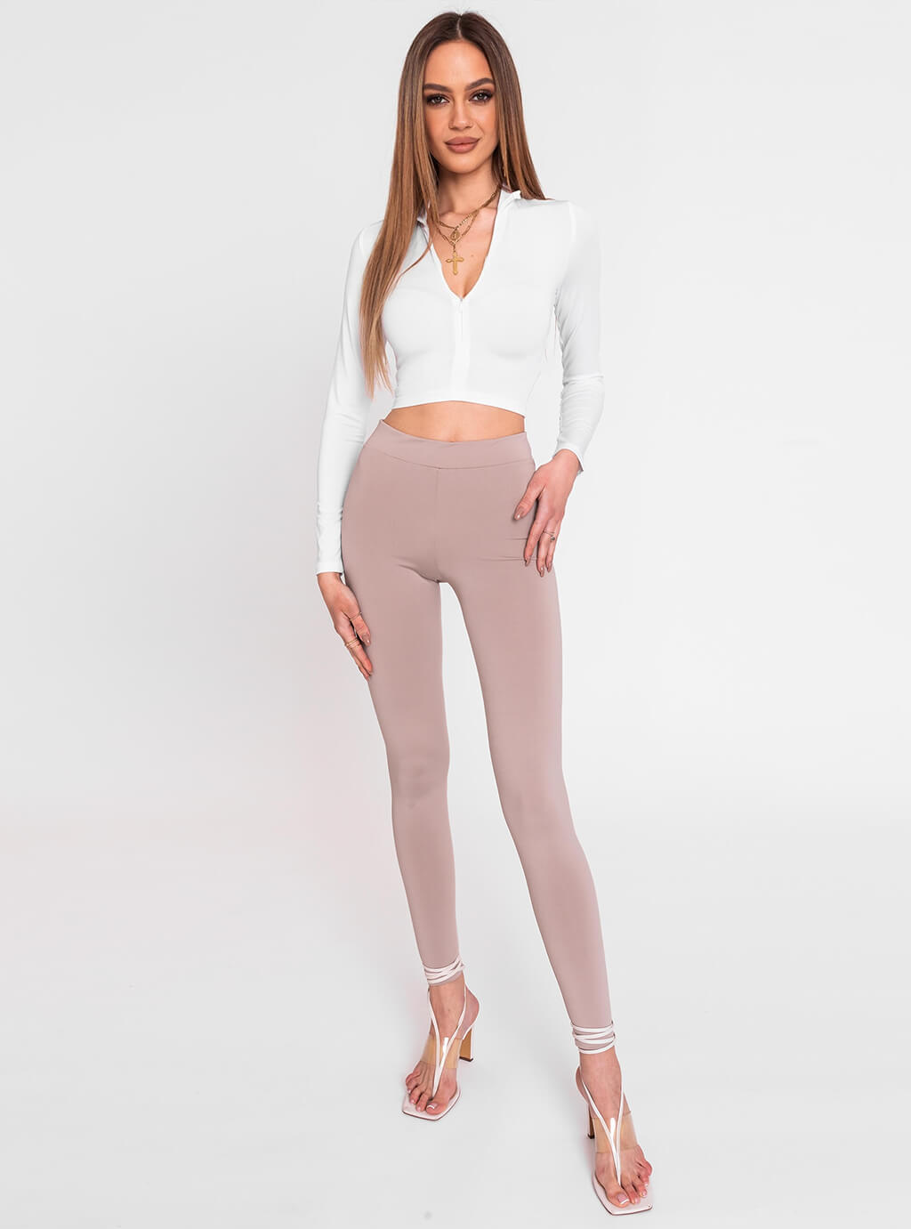 Kella- elastyczne legginsy z lycry- szare 8