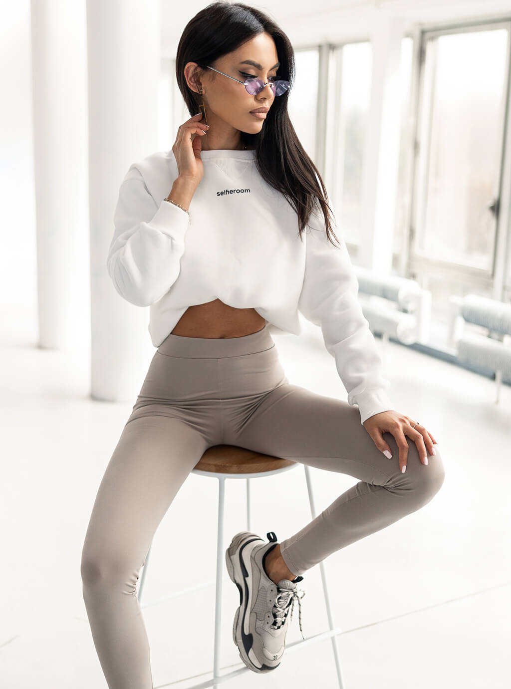 Kella- elastyczne legginsy z lycry- szare 5