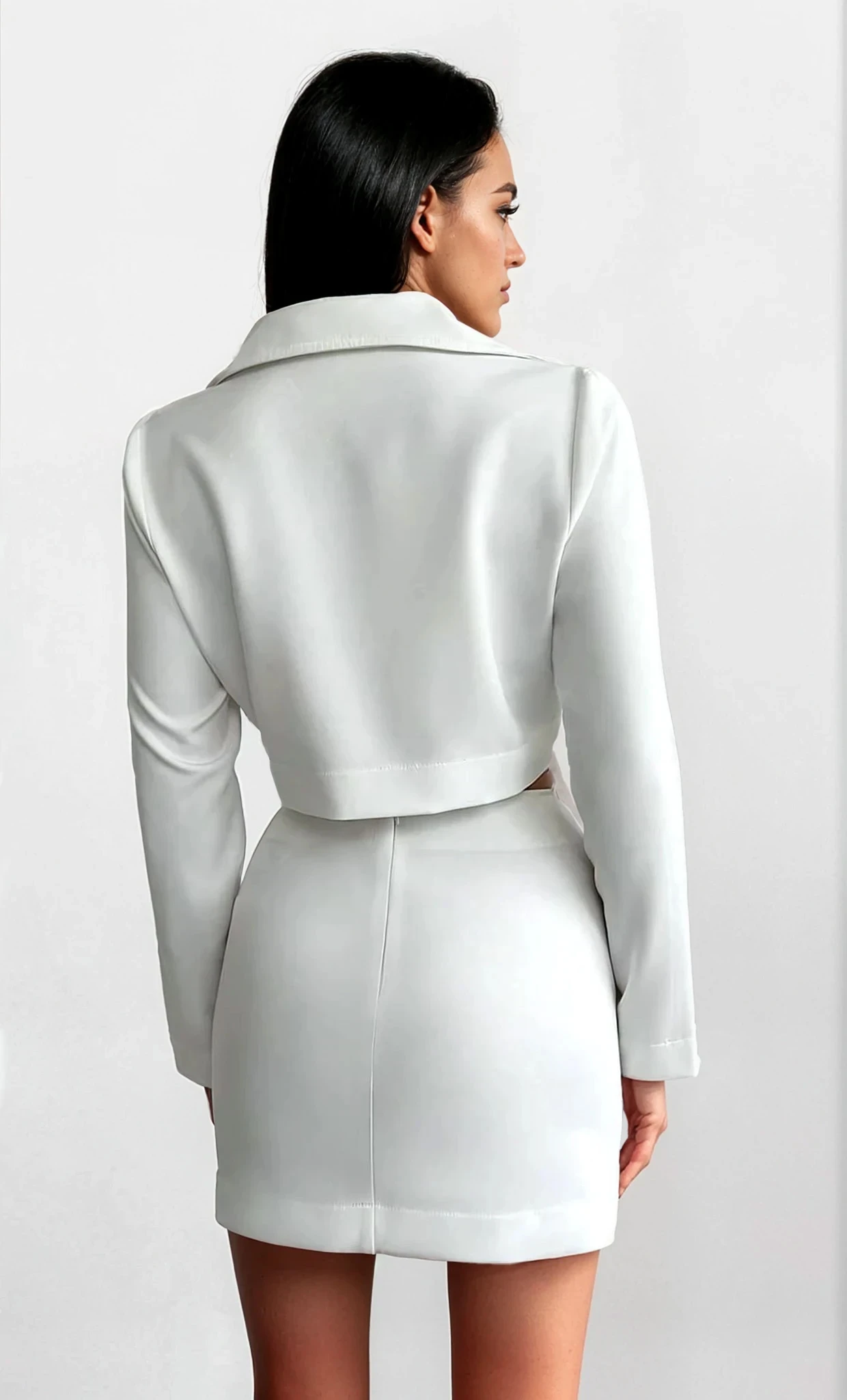 WETELA - komplet marynarka z spódnicą - biały 3