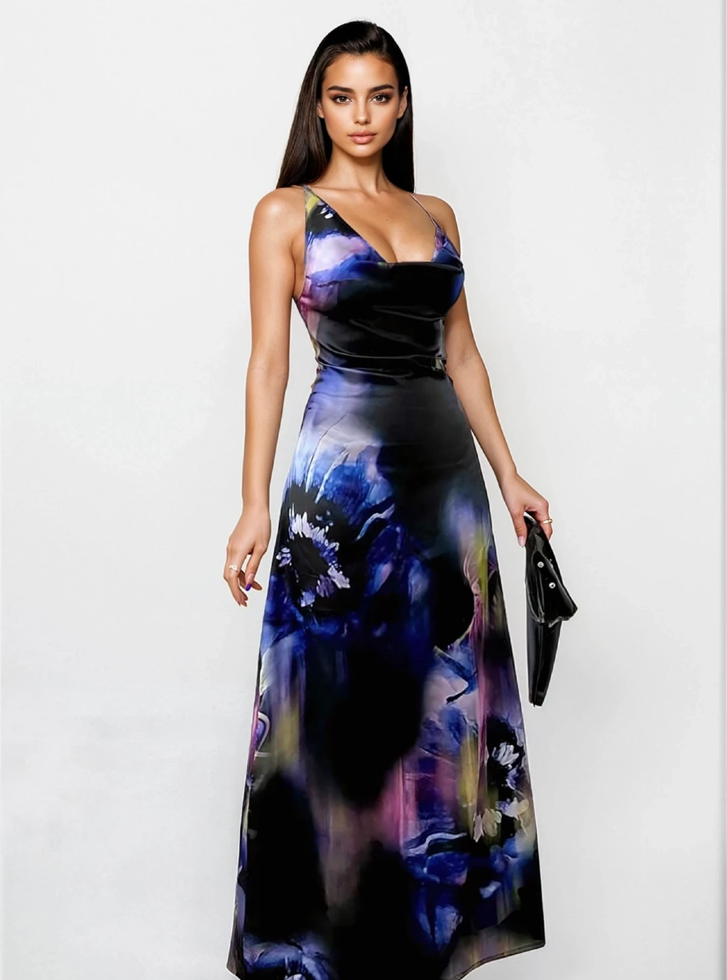 ORA - sukienka w tęczę na ramiączkach długa do ziemi  2