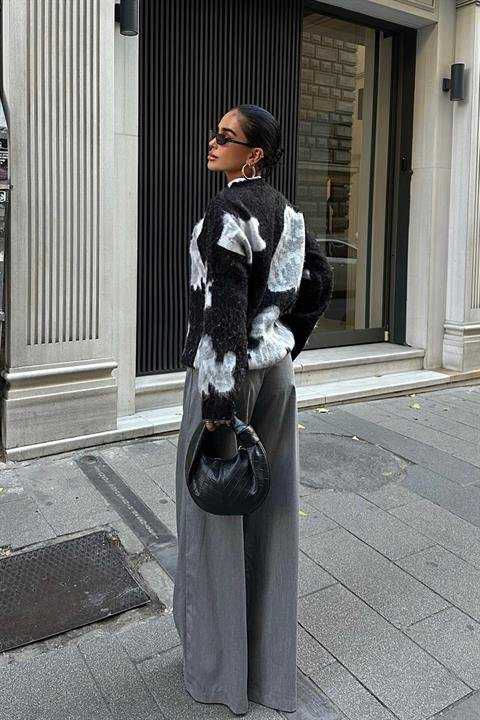 SOBI - OVERSIZE SWETER - CZARNO SZARY  3