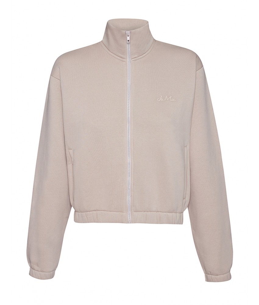 Bluza krótka ZIP z suwakiem i ze stójką kolor beżowy 7