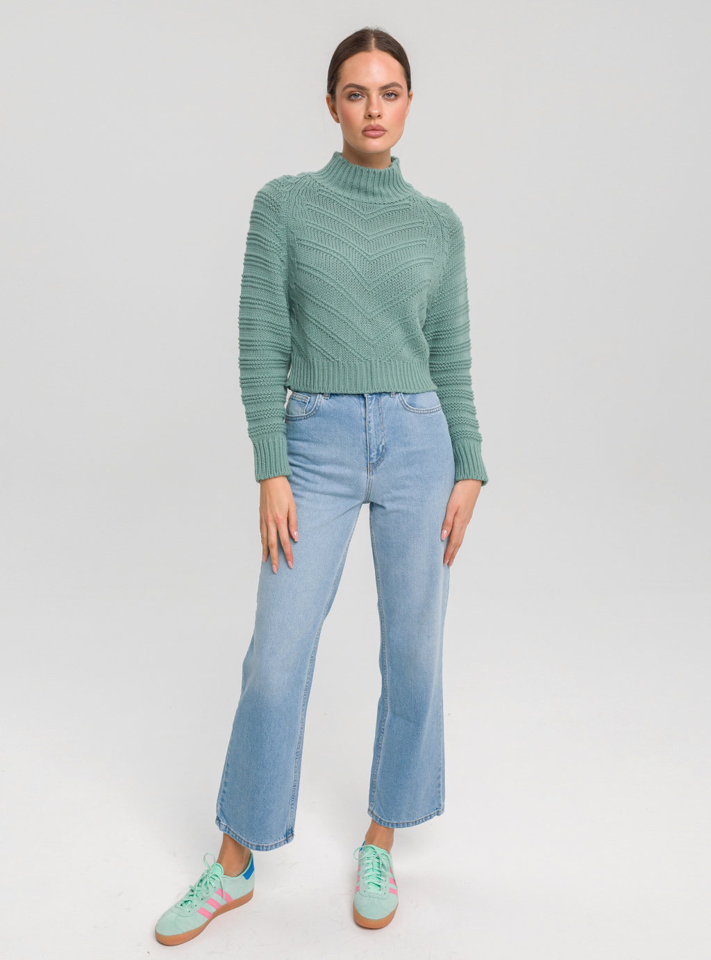 AZU - sweter ze stójką - morski 6