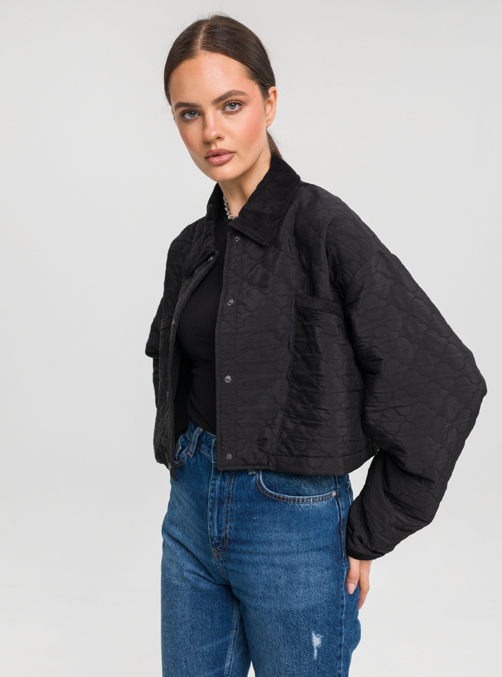 Kurtka Nika – pikowana krótka kurtka w stylu casual 2