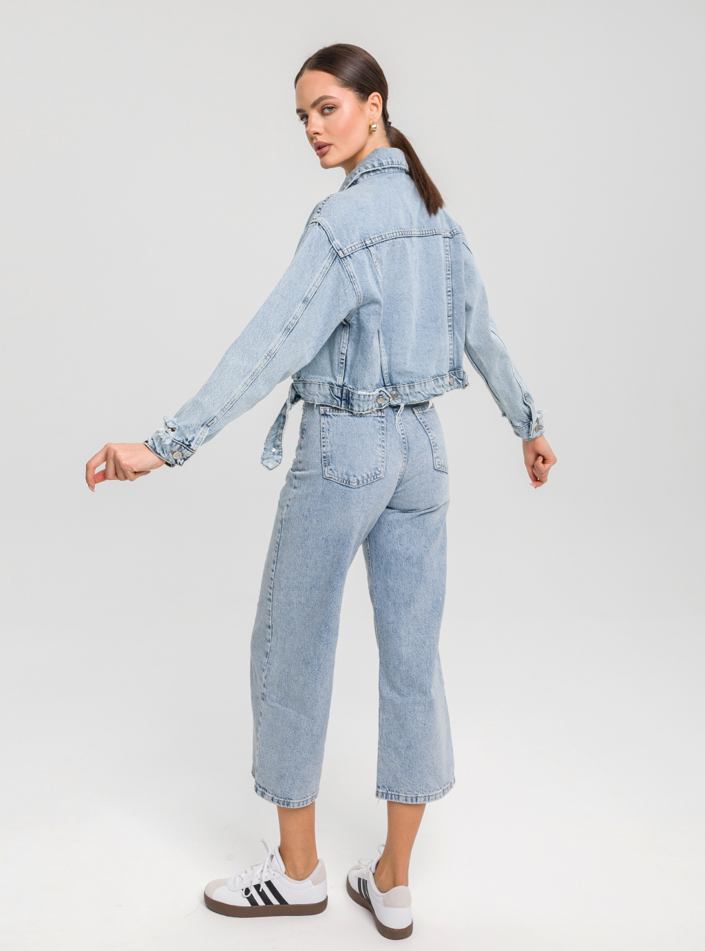 Jeansy damskie 1119 culotte z wysokim stanem 5