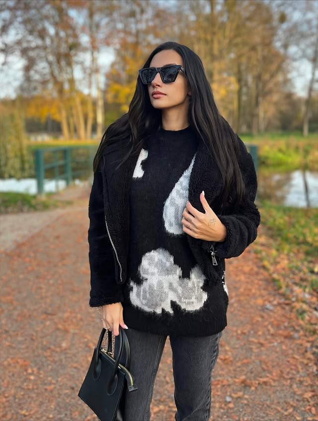 SOBI - OVERSIZE SWETER - CZARNO SZARY  7