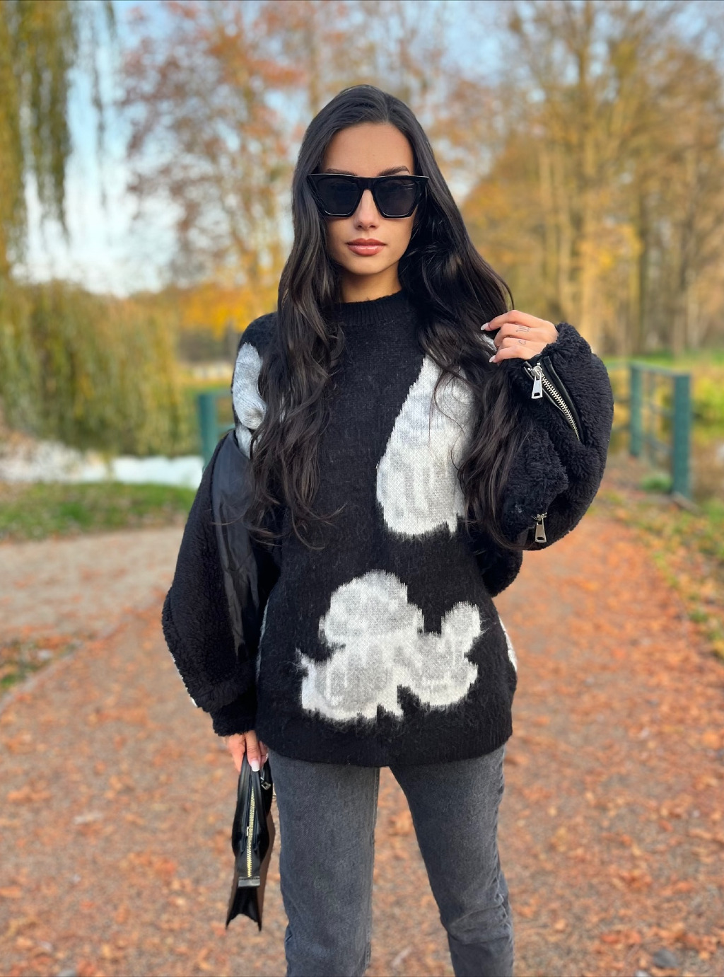 SOBI - OVERSIZE SWETER - CZARNO SZARY  5