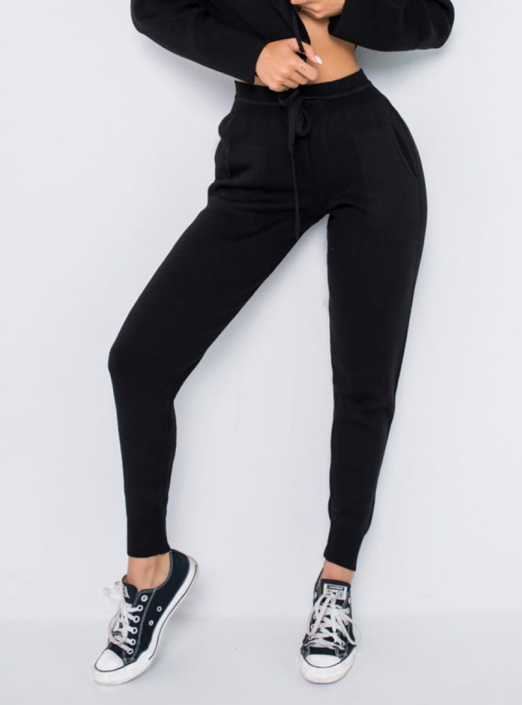 Spodnie dzianinowe Mona Czarne Rozmiar ONE SIZE