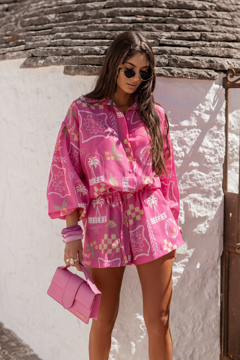 Komplet MOLLY len - Malibu pink 3