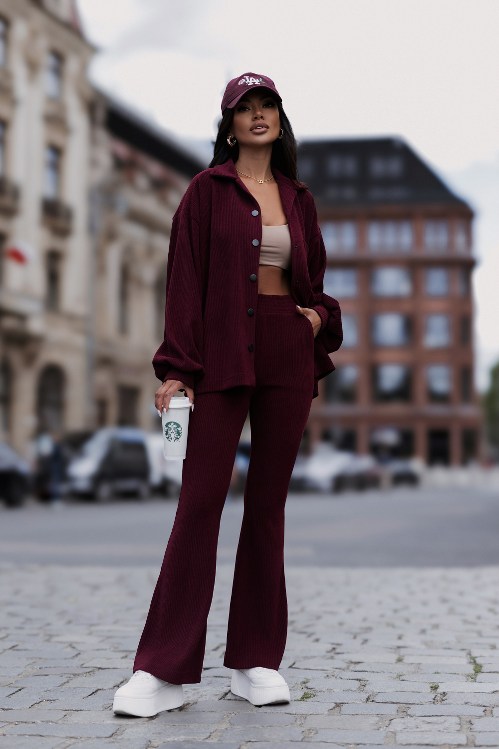 Komplet BLAIR sztruks - Bordo